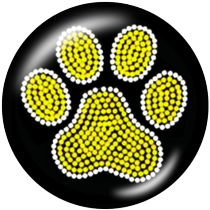 20MM Bear's paw Print glass snaps buttons