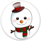 20MM Christmas Snowman  Print glass snaps buttons