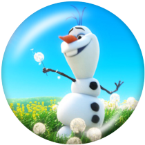20MM Olaf  Print glass snaps buttons