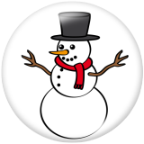 20MM Christmas Snowman  Print glass snaps buttons