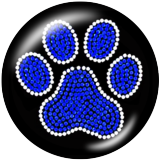 20MM Bear's paw Print glass snaps buttons