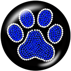 20MM Bear's paw Print glass snaps buttons