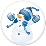 20MM Christmas Snowman  Print glass snaps buttons
