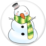 20MM Christmas Snowman  Print glass snaps buttons