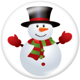 20MM Christmas Snowman  Print glass snaps buttons