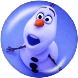 20MM Olaf  Print glass snaps buttons