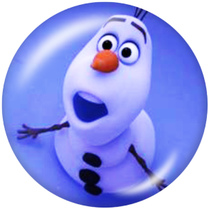 20MM Olaf  Print glass snaps buttons