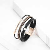 Multi layer copper tube inlaid diamond magnetic clasp Bracelet