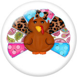 20MM Thanksgiving Print glass snaps buttons