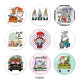 20MM Christmas Print glass snaps buttons