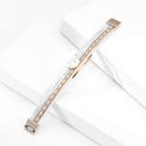 Multi layer copper tube inlaid diamond magnetic clasp Bracelet