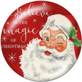20MM Christmas Print glass snaps buttons
