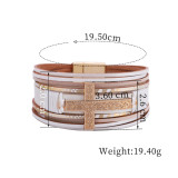 Multi layer Bracelet lovers' hand decoration ethnic style cross embossed leather magnetic clasp Bracelet