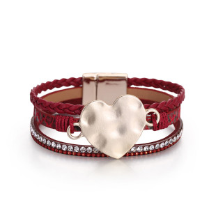 PU leather national style bracelet Jewelry Bohemian three-layer braided snake skin Bracelet love bracelet