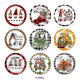 20MM Christmas Print glass snaps buttons