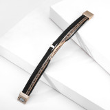 Multi layer copper tube inlaid diamond magnetic clasp Bracelet