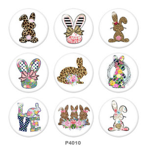 20MM Easter  Print glass snaps buttons