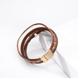 Multi layer copper tube inlaid diamond magnetic clasp Bracelet