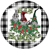 20MM Christmas Print glass snaps buttons