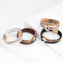 Multi layer copper tube inlaid diamond magnetic clasp Bracelet