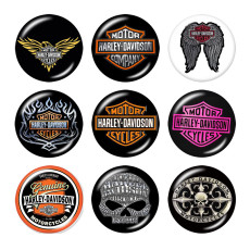20MM Harley Motors car Print glass snaps buttons