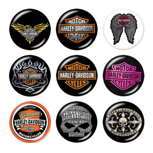 20MM Harley Motors car Print glass snaps buttons