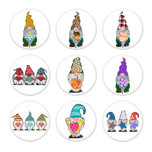 20MM Christmas Print glass snaps buttons