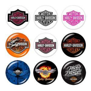 20MM Harley Motors car Print glass snaps buttons
