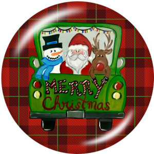 20MM Christmas Print glass snaps buttons