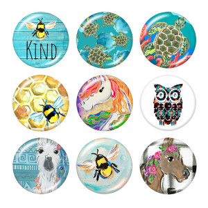 20MM animal Print glass snaps buttons