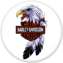 20MM Harley Motors car Print glass snaps buttons