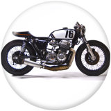 20MM  Motorcycle  car Auto Logos Print glass snaps buttons