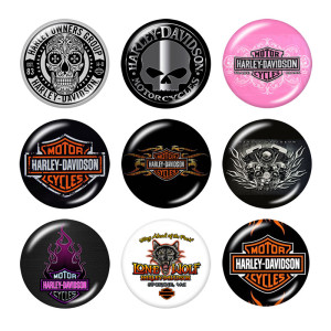 20MM Harley Motors car Print glass snaps buttons