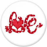 20MM love Print glass snaps buttons