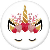 20MM love Print glass snaps buttons