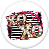 20MM love Print glass snaps buttons