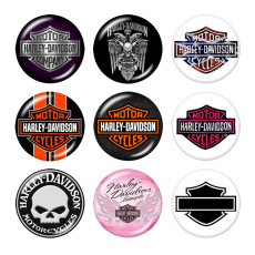 20MM Harley Motors car Print glass snaps buttons
