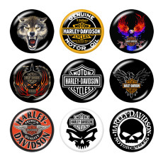 20MM Harley Motors car Print glass snaps buttons