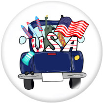 20MM  Flag of the United States Print glass snaps buttons