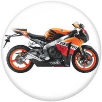 20MM  Motorcycle  car Auto Logos Print glass snaps buttons