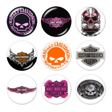 20MM Harley Motors car Print glass snaps buttons