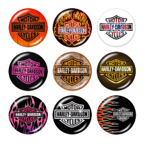20MM Harley Motors car Print glass snaps buttons