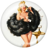 20MM lady Print glass snaps buttons