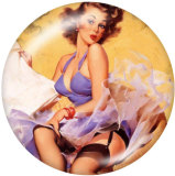 20MM lady Print glass snaps buttons