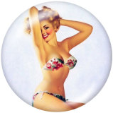 20MM lady Print glass snaps buttons