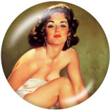20MM lady Print glass snaps buttons