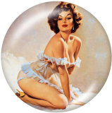 20MM lady Print glass snaps buttons