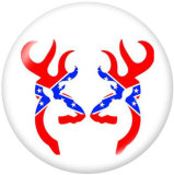 20MM Elk Print glass snaps buttons