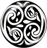 20MM decorative pattern Print glass snaps buttons