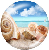20MM seaside Print glass snaps buttons  Beach Ocean